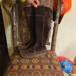 THIMBERLAND. Brown Suede Knee-High Boots